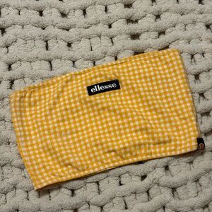 Ellesse Gingham Bandeau Top Orange
